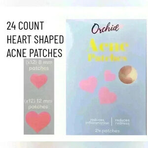 Orchid Acne Patches, heat shaped, multi size, 24 count
